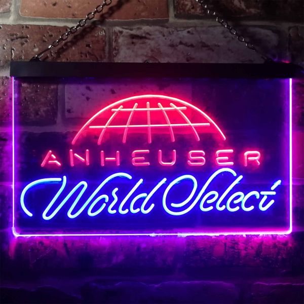 Anheuser World Select Globe Dual LED Neon Light Sign
